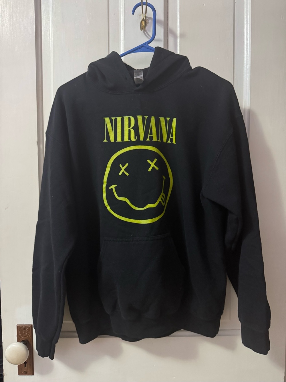 Gildan Black Crewneck Sweatshirt with Neon Yellow Graphic